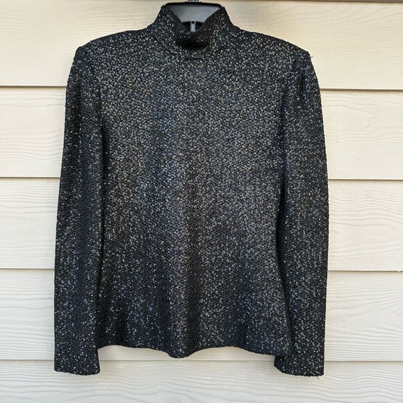 ST. JOHN Sequin Black Sweater